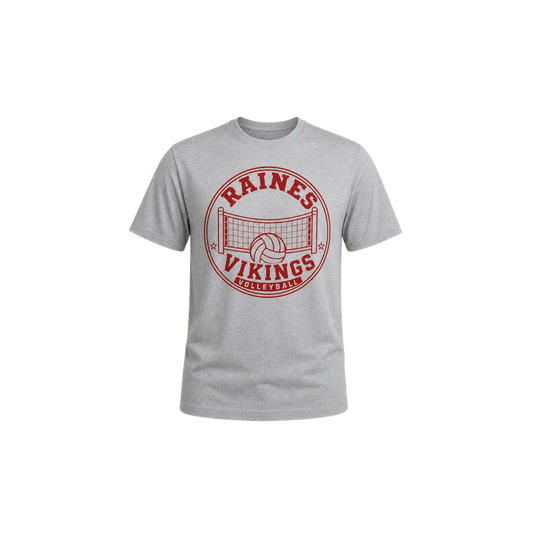 Raines Vikings Volleyball gray t-shirt
